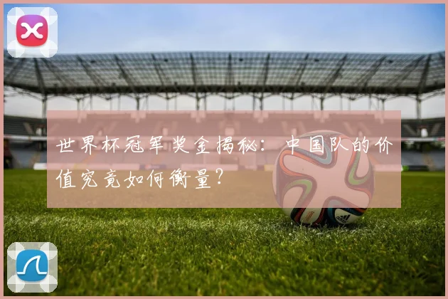 世界杯冠军奖金揭秘:中国队的价值究竟如何衡量?